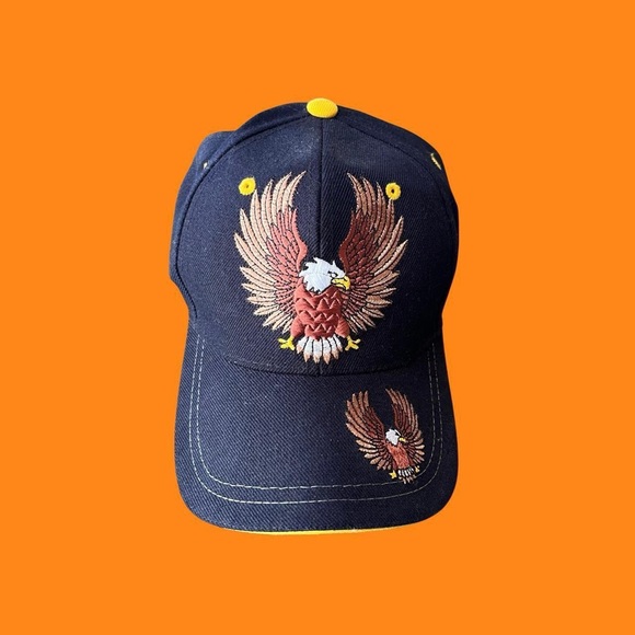 Navy Blue Cap with Eagle Embroidery - Picture 1 of 7